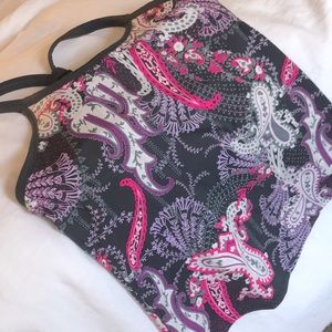 Athleta size M gray Paisley Pavitra Workout Tank